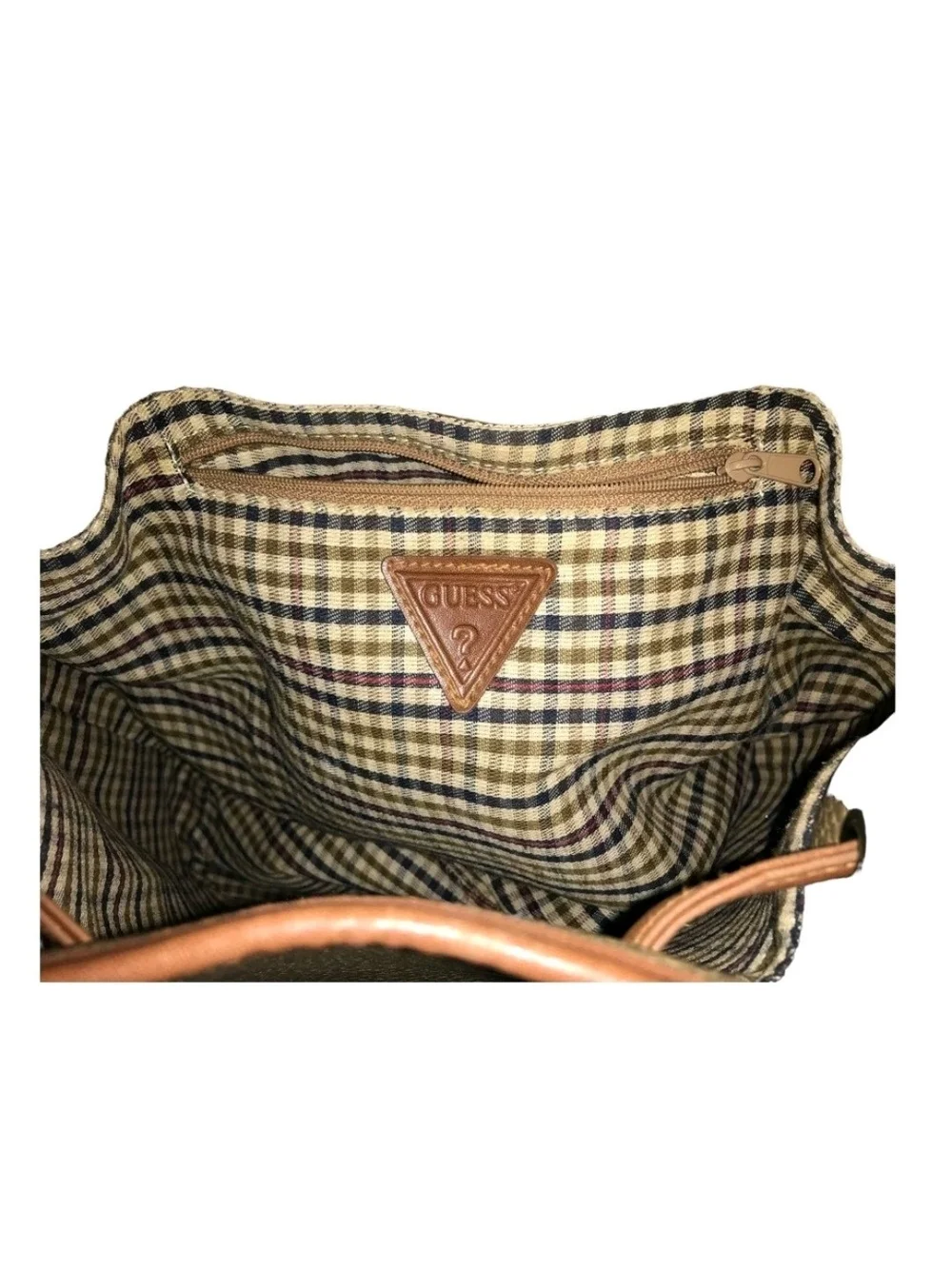 Guess Metallic Gold Drawstring Bucket Bag